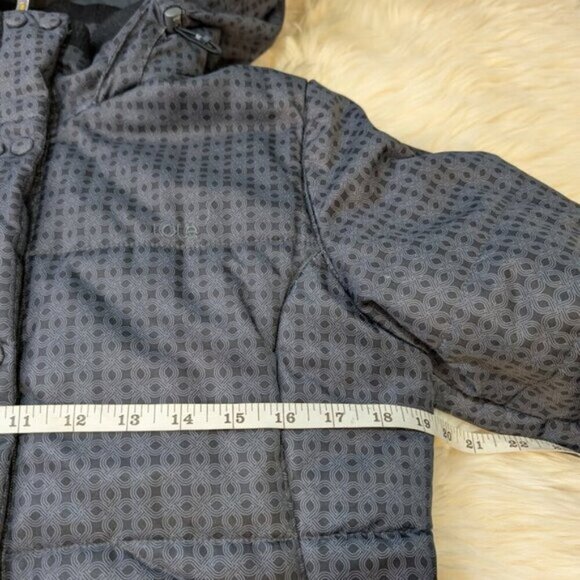 Lole Primaloft Grey Geometric Patterned Long Winter Jacket Women Size Medium - Picture 6 of 13